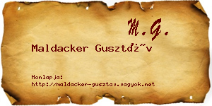 Maldacker Gusztáv névjegykártya